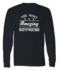 Boyfriend Long Sleeve Tshirt Valentines Day Birthday Christmas Gift Tee