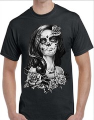 Dia De Los Muertos Black Men’s T-Shirt Small To 3X-Large #3