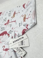 Men’s T-Shirt Free Planet Small Fun Flamingo Prints White Short Sleeve Stretch