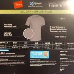 Hanes X-Temp 3XL Gray/Black. Mesh Tagless Quick Dry Stretch Crew Neck Tee 3-Pack