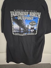 Vintage Y2k Harley Davidson T Shirt XL Fairbanks Ak Husky Tribal Biker Malamute