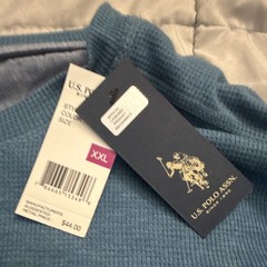 U.S. Polo Assn. Men’s Thermal Stretch Waffle Knit Crewneck T-Shirt Blue XXL New