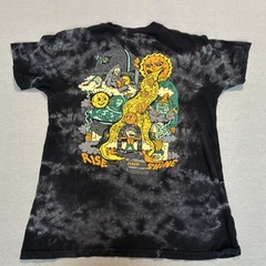 Killer Acid Men’s Black Gray Yellow Cotton Tie Dye Sun Graphic T-Shirt Size M