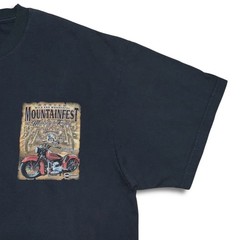 Motorcycle Biker T-Shirt Men’s 2XL Black Mountainfest 2016 Bikers Rally Outlaw