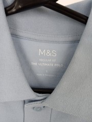 M&S Men’s Ultimate Polo Shirts Size S 3Pcs Bundle Regular Fit Light Blue New