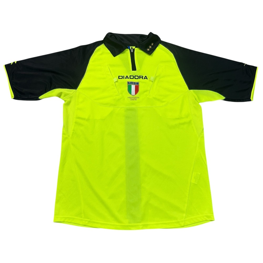 Diadora Referee Top Shirt Italy Short Sleeve Neon Mens Large