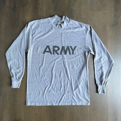 US ARMY GREY LONG SLEEVE PT SHIRT IPFU PHYSICAL TRAINING REFLECTIVE TSHIRT LARGE