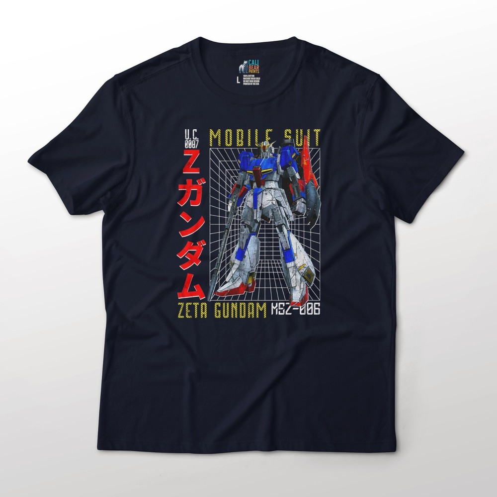Mobile Suit Gundam Zeta Anime Graphic Art Cotton T-Shirt