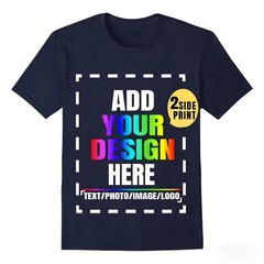 Personalized Custom T-Shirt Double Sided Print Your Design Text Logo Photo Gift