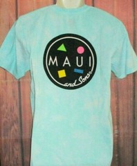 MENS MAUI AND SONS TIE DYE AQUA GREEN T-SHIRT SIZE L