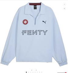 PUMA Fenty X Nylon Drill Top Pullover Mens Blue Casual Tops 63573448