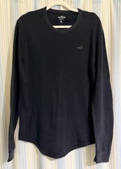 Hollister Men’s LS Waffle Knit Thermal Navy Blue Shirt – SZ/M