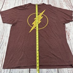 The Flash T-shirt Mens XL Maroon DC Universe Cotton/Poly Blend Soft Lightweight