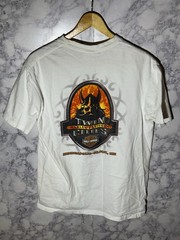 Harley Davidson Flame Shirt Men’s Size Medium White Twin Cities