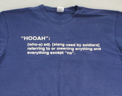 Hooah Definition Shirt Mens XL Navy Short Sleeve Funny Military Graphic Humor