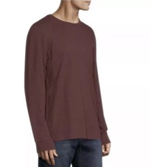 George Men’s Maroon Long Sleeve Cotton Stretch Crew Neck T-Shirt Size M (38-40)