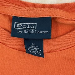 Mens Classic Short Sleeve T-Shirt Orange Embroidered Pony Logo Polo Ralph Lauren