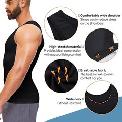 Men’s Body Shaper Gynecomastia Compression Ionic Shaping Shirt Slimming Tank Top