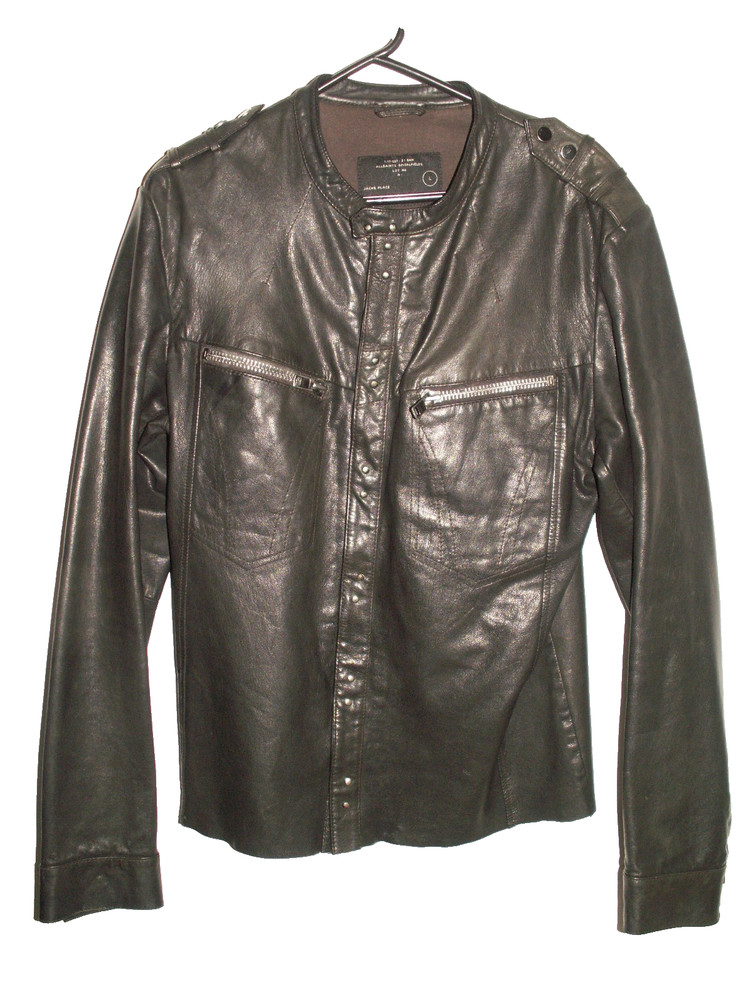 Men’s All Saints REBELL LEATHER SHIRT jacket overshirt L (ref47) £99.99!!!!!