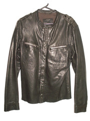 Men’s All Saints REBELL LEATHER SHIRT jacket overshirt L (ref47) £99.99!!!!!
