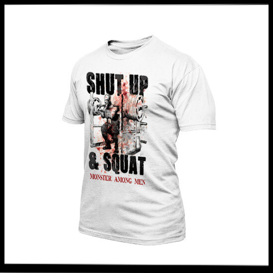 Military Fitness Gym Motivation T-Shirt Shut Train And Eat Warrior Quote Workout