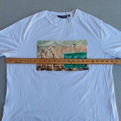Murano Liquid Luxury Slim Fit White Graphic T-Shirt Palm Springs Mens XL