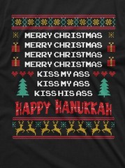 Men’s Holiday Funny Shirt Merry Christmas Happy Hanukkah T-shirt classic movie T