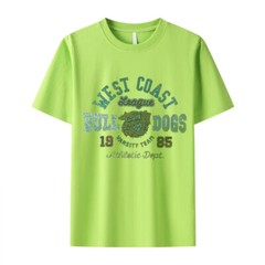 New Fashion Diamond Rhinestones Bulldog Luxury Men T-Shirt High Quality