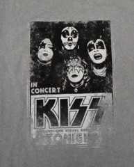 Brisco Brands Mens Kiss Retro Concert Poster Graphic Gray Shirt New Large