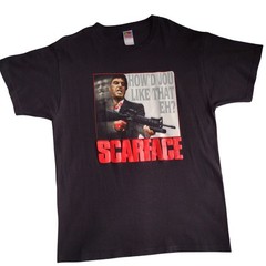 Vintage Y2K Scarface Tony Montana Al Pacino T Shirt Mens XL Black Movie Tee