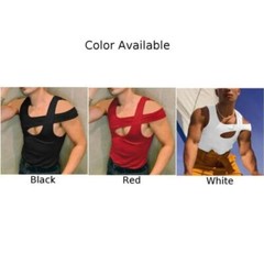 Tank Tops Hollow Out T Shirt Men Sexy Gym Vest Polyester S-5XL Summer Undershirt