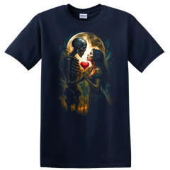 Skeleton Love Romantic Moonlight Halloween T Shirt Gothic Vampires Tee