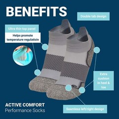 AC4 Active Comfort No-Show Socks Blister Protection Double Tab Reinforced