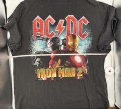 AC/DC Iron Man 2 Movie Soundtrack Band Graphic T-Shirt Marvel Size L Black