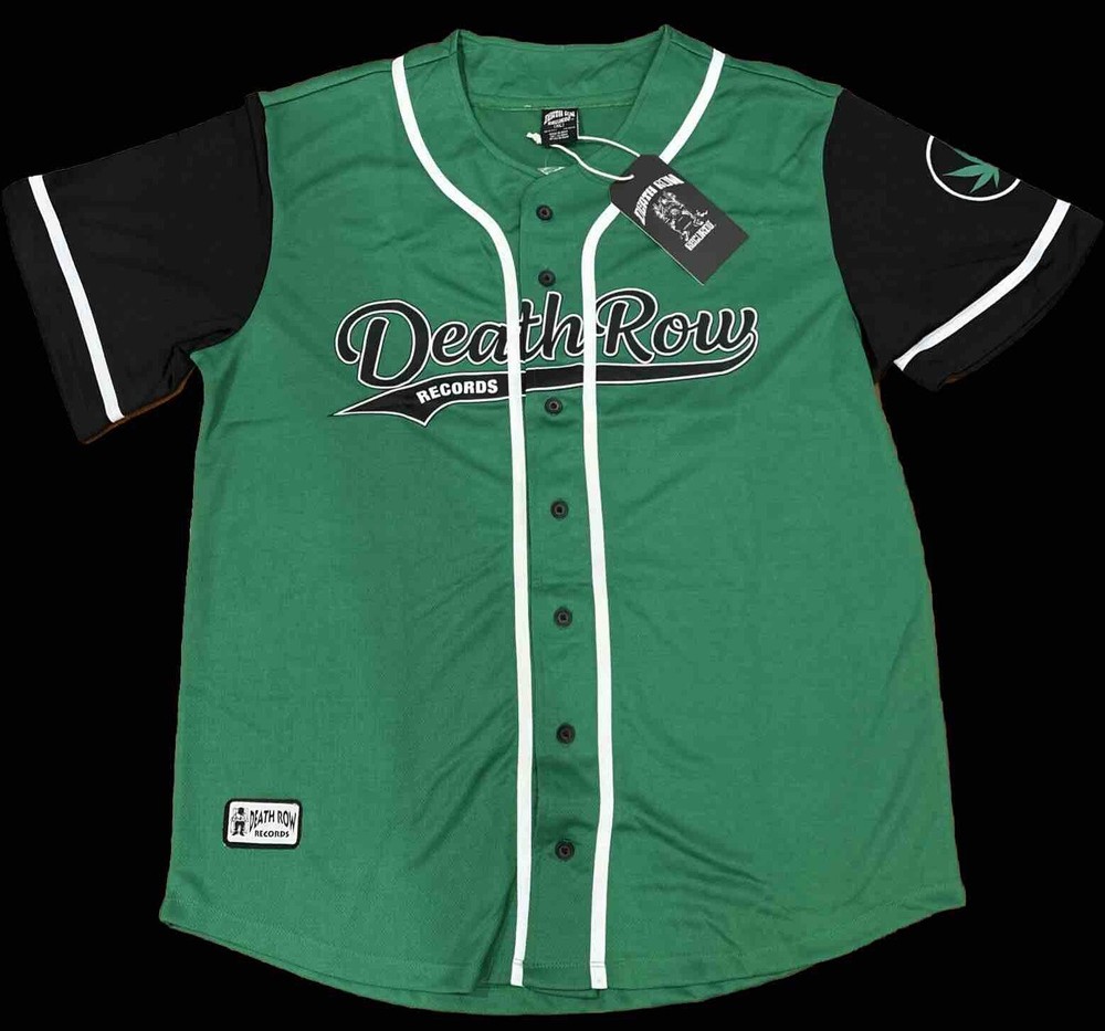 Death Row Records Baseball Jersey Mens XL Snoop Dog Button Hip Hop New With Tags