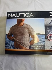 NAUTICA 3 Pack Shirts Men’s Medium Cotton Crew Neck Classic Fit Soft