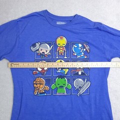 Marvel Blue Crewneck T Shirt Adult Large Blue Super Hero Solid Graphic PHOTOS