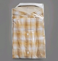 Vtg 50s Loop Collar Short Sleeve Camp Shirt Men M Plaid SANFORIZED NOS Old Stock