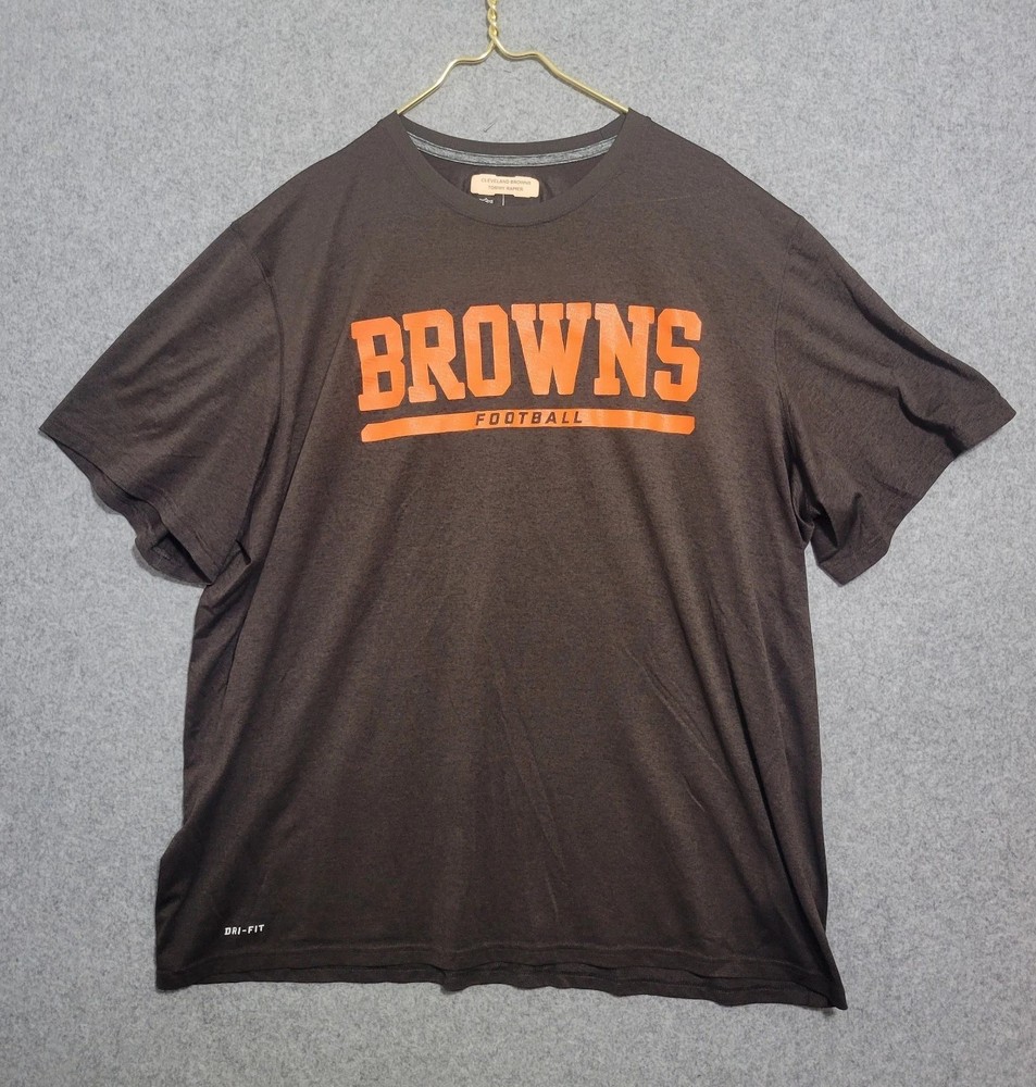Cleveland Browns NFL On Field Apparel Nike Shirt Mens 3XL Brown Spellout Staff