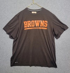 Cleveland Browns NFL On Field Apparel Nike Shirt Mens 3XL Brown Spellout Staff