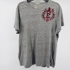 Y2k American Eagle Mens Shirt XXXL Gray Graphic Tee Vintage Fit Felt Applique