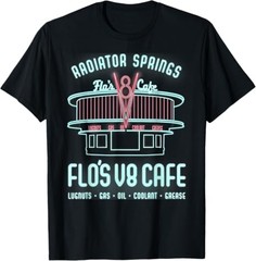 Disney Pixar Cars Flo’s V8 Cafe Neon T-Shirt Size S – 5XL Gift For Friends
