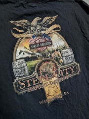 Harley Davidson Shirt Mens L Black Steel City Motorcycle Rider Biker American