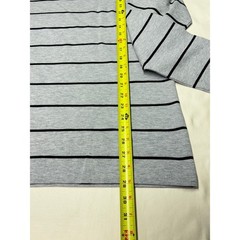 Lacoste Slim Fit Mens Long Sleeve Black Stripe Crew Neck Cotton Shirt Size 8
