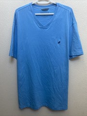 NEW Nautica Performance Mens Blue T-Shirt 2XL V Neck Short Sleeve NWT $44.50