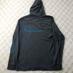 Vineyard Vines Shirt Mens Small Grey Hooded Pullover Beach Preppy Whale Logo