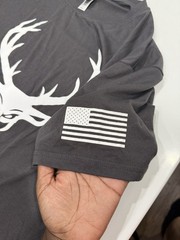 Bucked Up Gray USA Graphic Logo Crew Neck Short Sleeve Men’s T-Shirt Size L