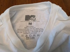 NWOT MTV Music Television White Graffiti Style Tshirt Size Medium