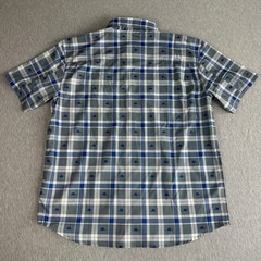Huk Performance Fishing Shirt Mens XL Gray Blue Plaid Sailfish Short Sleeve Vent
