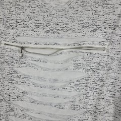 Carbon Mens T Shirt Size L Distressed White Gray Knit Rayon Crew Neck 70’s